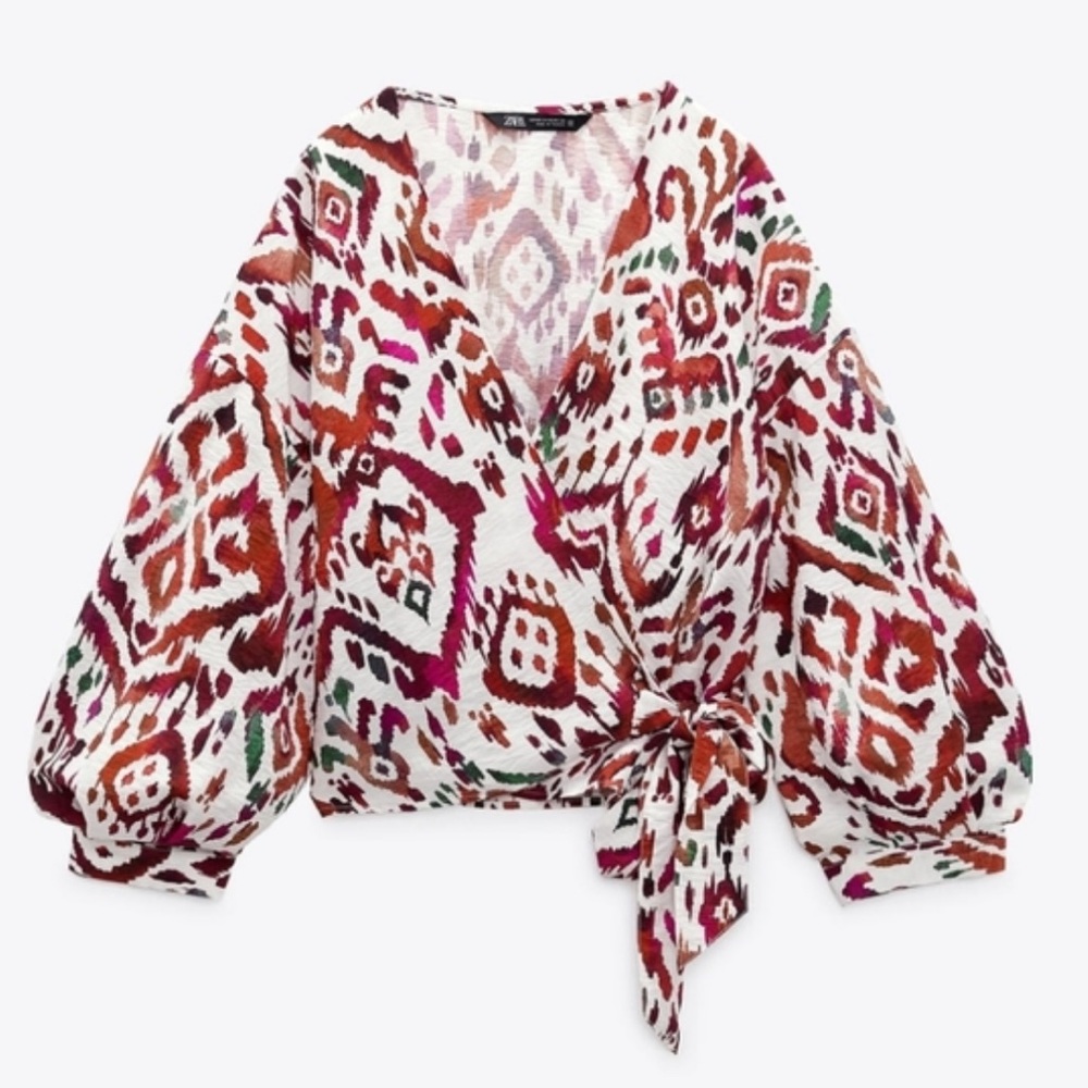 Zara | Printed Long Sleeve Blouse